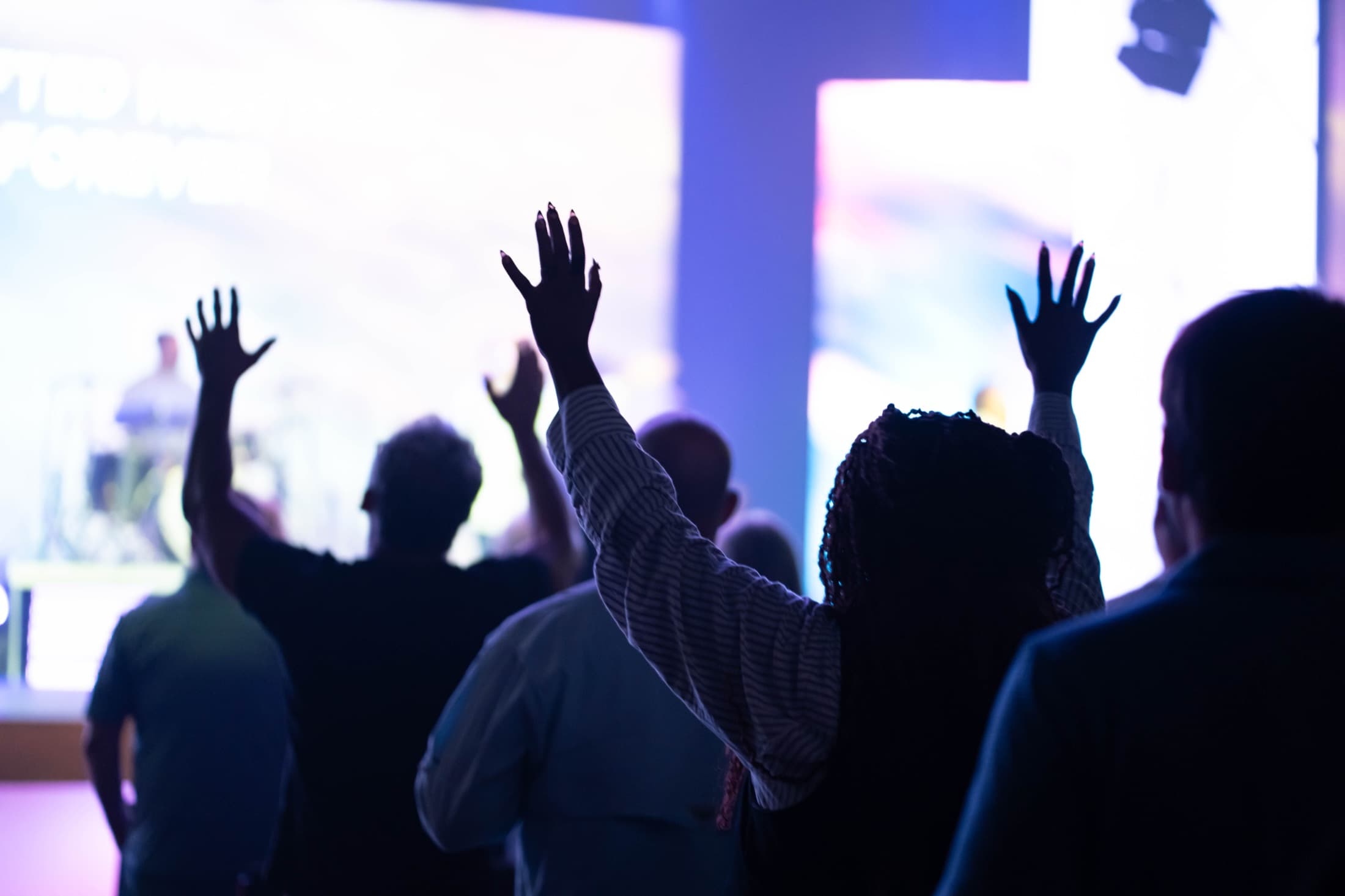 Hands raised in worship
