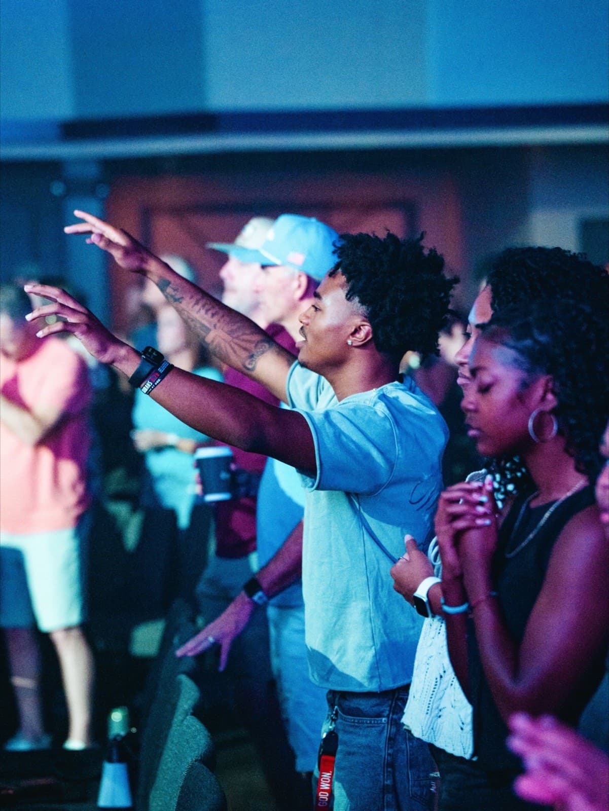 Worship in the room at Oaktown